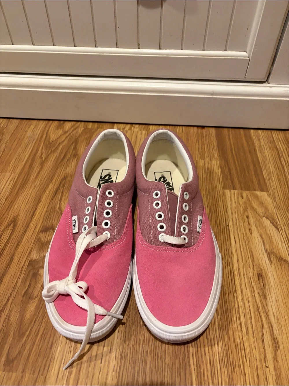 Vans Two-Tone Pink Canvas Sneakers - Picture 1 of 7